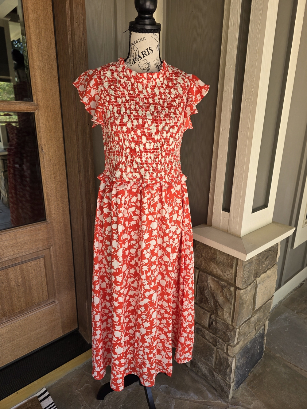 Sugarlips Red and White Floral Maxi Dress-NWT
